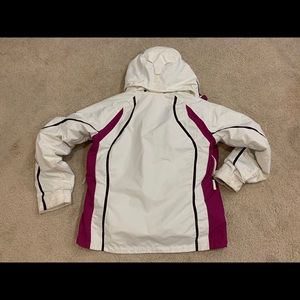 Large white/pink Columbia snow coat